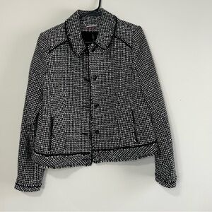 White House Black Market Black and White Tweed Blazer